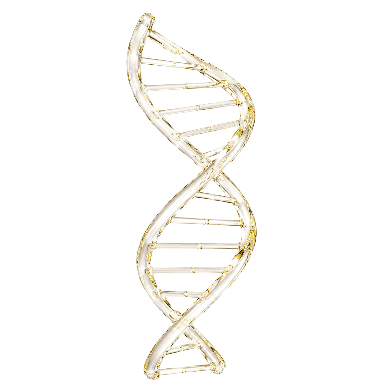 Glowing gold DNA double helix